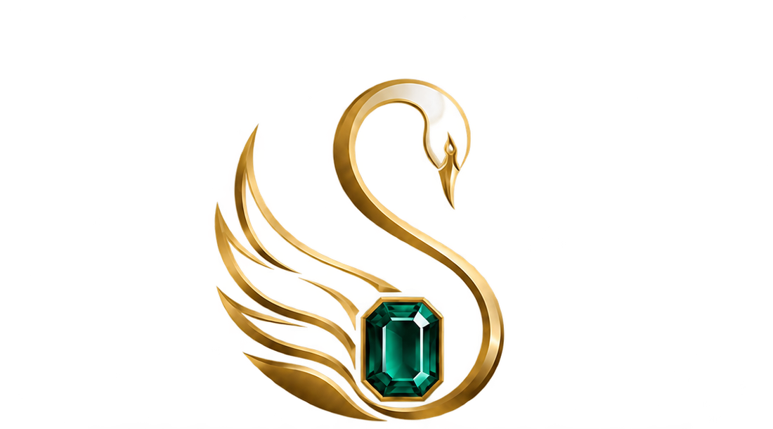 Cygnet Gems swan and emerald emblem